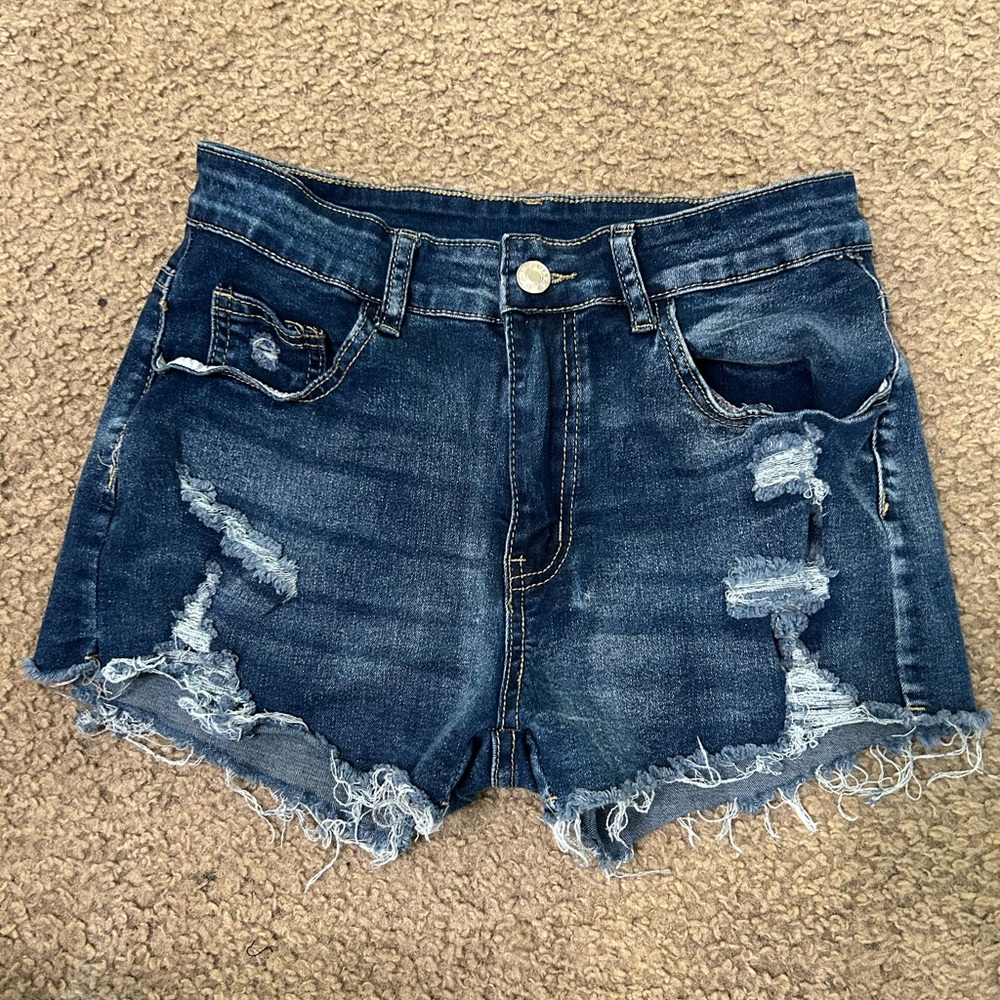 SHEIN DISTRESS JEAN SHORTS Size 6